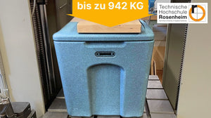 Belastungstest einer Box mit 942Kg an der Technischen Hochschule Rosenheim
