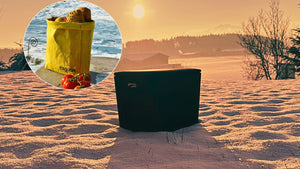 AEROSTUFFY M schwarz und FOOD BAG in Winterlandschaft