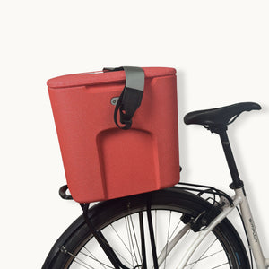 AEROSTUFFY M BIKE Kühlbox für das Fahrrad in rot, per Klick fix am Gepäckträger befestigt