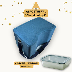 Aerostuffy L Charakterkopf in blau mit Vorratsbox