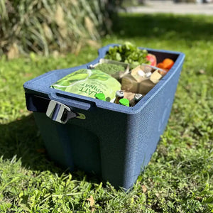 Produktbild Box blau gefüllt mit Wocheneinkauf