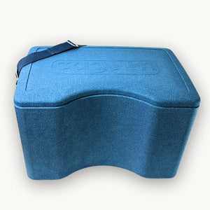 Einkaufskiste L blau mit komfortabler Wölbung
