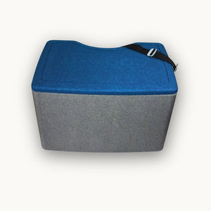 Stammkundenangebot mit AEROSTUFFY L in blau und grau geschlossen mit Gurt
