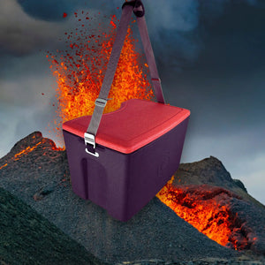 Stammkundenangebot mit AEROSTUFFY L in rot und schwarz geschlossen mit Gurt und Lava