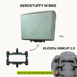 AEROSTUFFY M BIKE in grau mit KLICKfix UNIKLIP 2.0 
