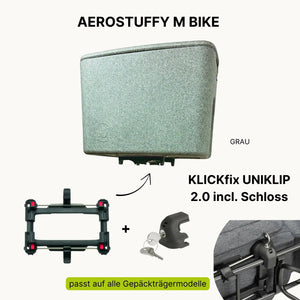 AEROSTUFFY M BIKE in grau mit KLICKfix UNIKLIP 2.0 