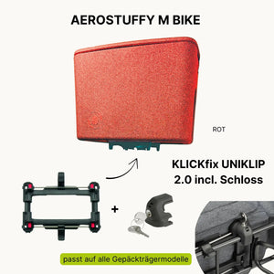 AEROSTUFFY M BIKE in rot mit KLICKfix UNIKLIP 2.0 mit Schloss