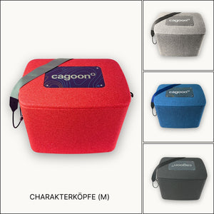 Charakterköpfe des AEROSTUFFY in schwarz, rot, grau, blau