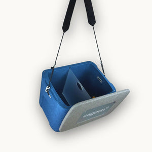 Stammkundenangebot mit AEROSTUFFY M in grau und blau haengend offen