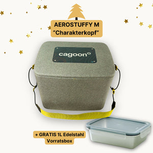 Aerostuffy M Charakterkopf in grau mit Vorratsbox