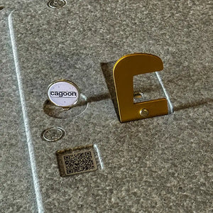 Einkaufskiste grau Größe M Detail Klapphaken und Einkaufschip