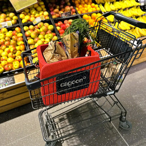 Box in Größe M rot im Einkaufswagen gefüllt
