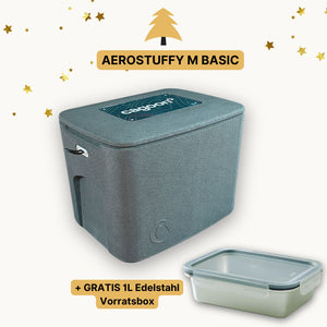 Aerostuffy M Basic in schwarz mit Vorratsbox