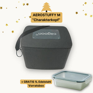 Aerostuffy M Charakterkopf in schwarz mit Vorratsbox