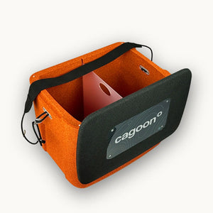 Stammkundenangebot mit AEROSTUFFY M in schwarz und terracotta offen mit Gurt