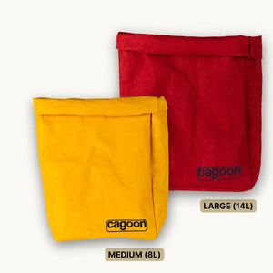 2er Set des FOOD BAG M und L in rot und gelb